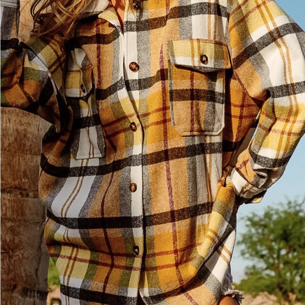 Forever 21 Multicolor Plaid Utility Jacket